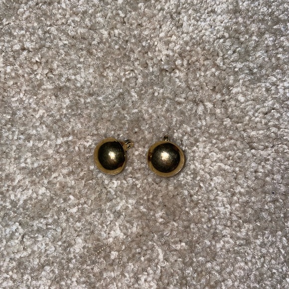 Monet Jewelry - Vintage 50’s Gold Round Stud Clip-on Earrings
